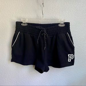 Victoria Secrets PINK Logo Black Terry Shorts M